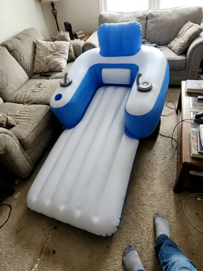 JetStream Lounger X2 fully inflated with joystick controls visible